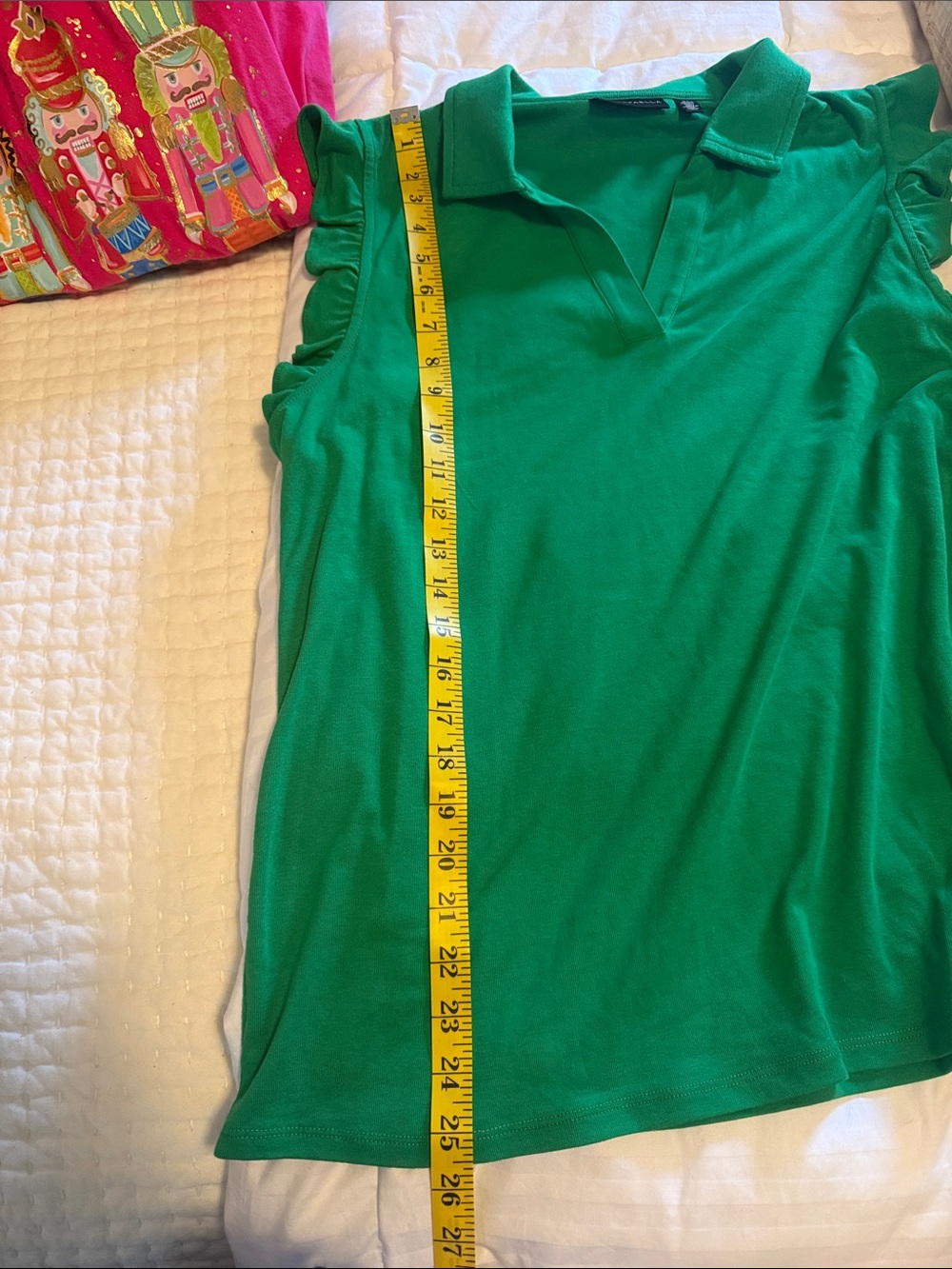 Ralph Lauren Green Ruffle Sleeve Polo Top - Picture 5 of 5